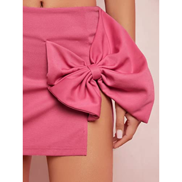OYOANGLE Women's Bow Front Mini Skirt for Every Occasion