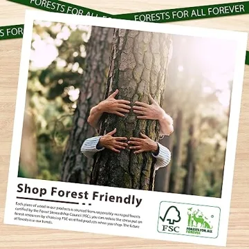 YOSHOOT Rustic Wooden Framed Wall Mirror - 32" x 24"