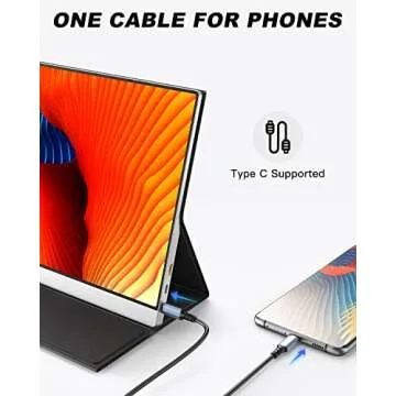 EVARY 15.6 Inch Portable Monitor - Full HD USB C Monitor