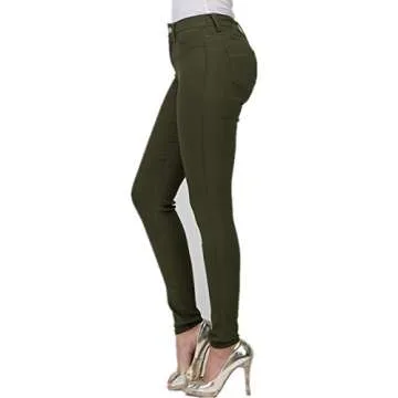 Trendy High Waisted Colored Stretch Skinny Ripped Jeans for Women