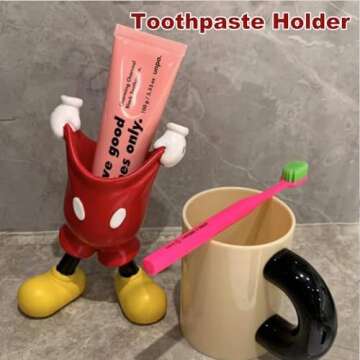 FUEMEILY Cute Mouse Pen Holder for Desk, Cartoon Mouse Vase Makeup Brush Holder, Birthday Party Supplies Gift for Home Decoration