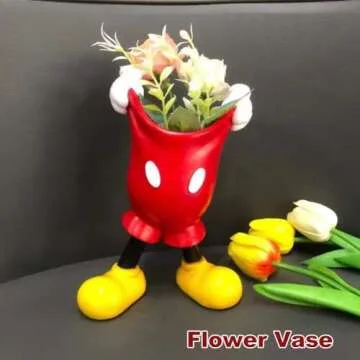 FUEMEILY Cute Mouse Pen Holder for Desk, Cartoon Mouse Vase Makeup Brush Holder, Birthday Party Supplies Gift for Home Decoration