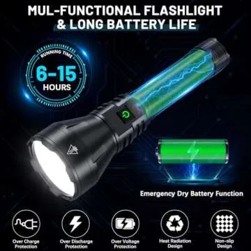 Bright Waterproof Rechargeable Flashlight - 990000 Lumens