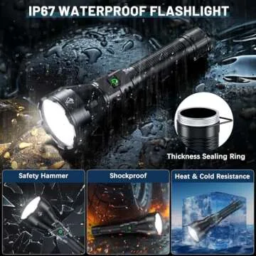 Bright Waterproof Rechargeable Flashlight - 990000 Lumens