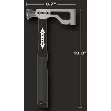 Stiletto DryAxe9-F 9 oz Titanium Drywall Axe with Straight Poly-Fiberglass Handle