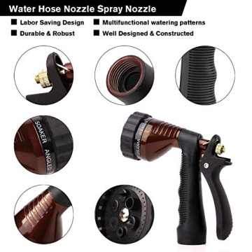 Durable Water Hose Nozzle with Adjustable Spray Patterns