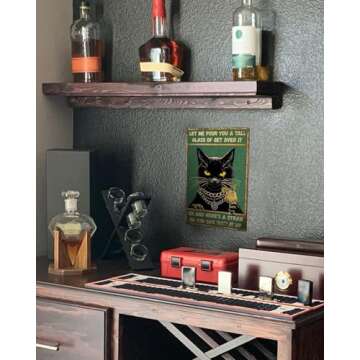 ALKB Funny Cat Poster Retro Metal Sign for Garage Bar Man Cave Wall Decoration 8x12 Inch - Let Me Pour You A Tall Glass of Get Over It