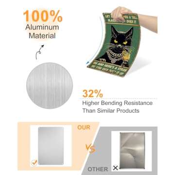 ALKB Funny Cat Poster Retro Metal Sign for Garage Bar Man Cave Wall Decoration 8x12 Inch - Let Me Pour You A Tall Glass of Get Over It