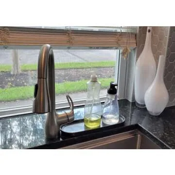 Simple Style Ceramic Sink Tray - Bathroom and Kitchen Counter Tray (Black)