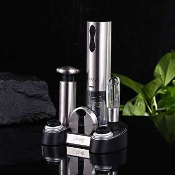 CHEER Electric Wine Opener Gift Set - Premium 6-in-1 Accessories