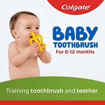 Colgate Baby Toothbrush and Teether, BPA Free â€“1 Count (Pack of 2)