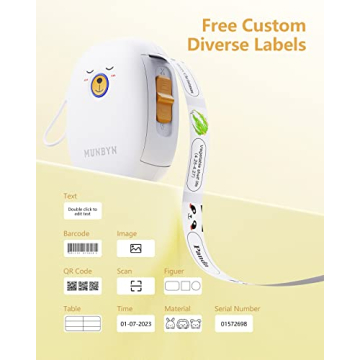 MUNBYN Bluetooth Label Maker for Home Office Organization