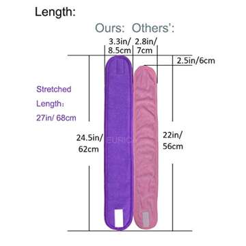EUICAE Spa Hairband Pack of 6 All Purple Non-slip Stretchable Washable Makeup Headband for Face Wash Facial Treatment Sport, 6 Count