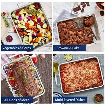 16” Stainless Steel Roasting Pan Set with Racks