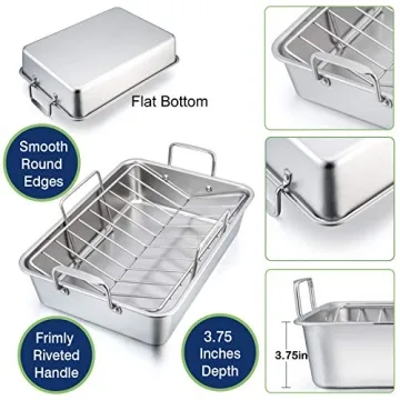 16” Stainless Steel Roasting Pan Set with Racks