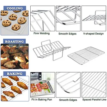 16” Stainless Steel Roasting Pan Set with Racks