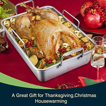 16” Stainless Steel Roasting Pan Set with Racks