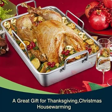 16” Stainless Steel Roasting Pan Set with Racks