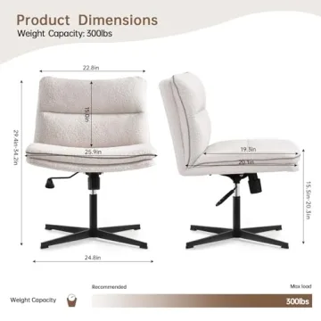 Stylish EMIAH Armless Office Chair - Comfort Meets Elegance