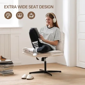 Stylish EMIAH Armless Office Chair - Comfort Meets Elegance