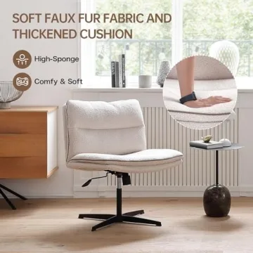 Stylish EMIAH Armless Office Chair - Comfort Meets Elegance