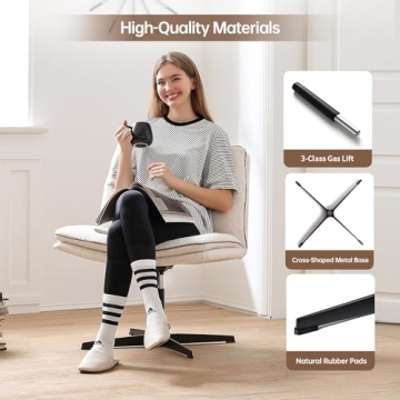 Stylish EMIAH Armless Office Chair - Comfort Meets Elegance