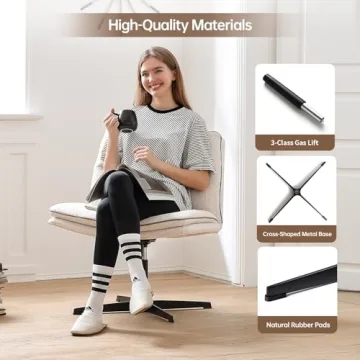 Stylish EMIAH Armless Office Chair - Comfort Meets Elegance