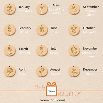 18K Gold November Chrysanthemum Birth Flower Necklace