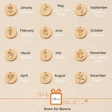 18K Gold November Chrysanthemum Birth Flower Necklace