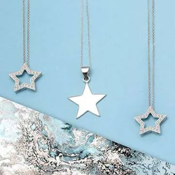 Cubic Zirconia Celestial Star Pendant Necklace for Women