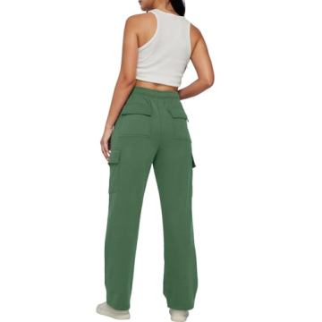 Comfortable AUTOMET Cargo Sweatpants for Women in Green