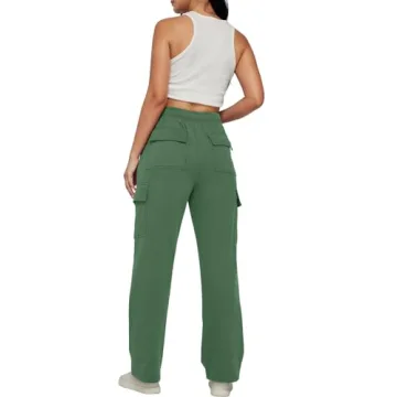 Comfortable AUTOMET Cargo Sweatpants for Women in Green