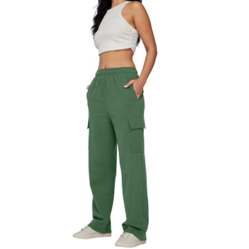 Comfortable AUTOMET Cargo Sweatpants for Women in Green
