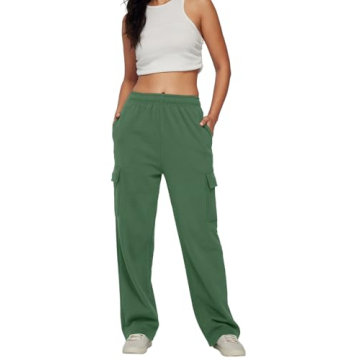 Comfortable AUTOMET Cargo Sweatpants for Women in Green