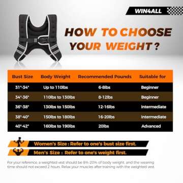 WIN4ALL Adjustable Weighted Vest for Fitness Training