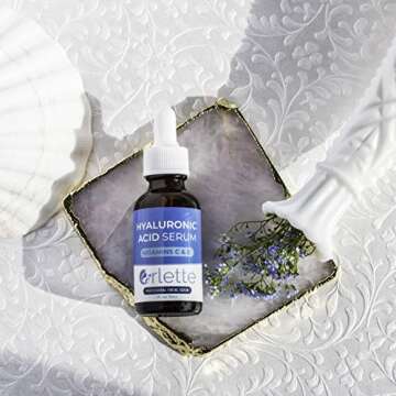 Orlette Hyaluronic Acid Serum for Face with Vitamin C-E, Anti-Aging Hylarounic Acid Serum Improve Hydration and Face Plump, Moisturizing Hyloranic Acid Serum Reduces Fine Line, Wrinkle and Acne Scars