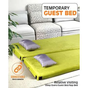 Gaialoop Thick Memory Foam Camping Mattress Sleeping Pad [Car/Tent/Cot] 3 Inch Portable Floor Play Mat Roll Up Mattress for Guests Kids Adults Sleepover Travel [Cot: 72 * 24 * 3"]