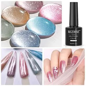 MIZHSE 6 Colors Cat Eye Gel Polish Gift Set for Ladies
