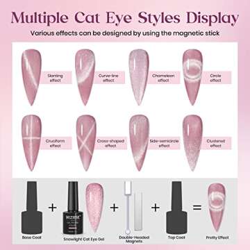 MIZHSE 6 Colors Cat Eye Gel Polish Gift Set for Ladies