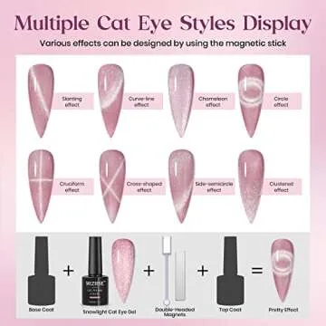 MIZHSE 6 Colors Cat Eye Gel Polish Gift Set for Ladies