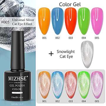 MIZHSE 6 Colors Cat Eye Gel Polish Gift Set for Ladies