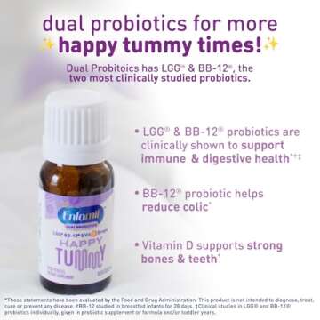 Enfamil Dual Probiotics Vitamin Drops, Supports Baby's Immune & Digestive Health*, 8.7mL Bottle​ (Pack of 3)