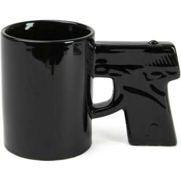 BigMouth Inc Gun Mug - Unique Black Ceramic Cup