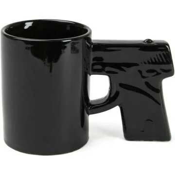 BigMouth Inc Gun Mug - Unique Black Ceramic Cup