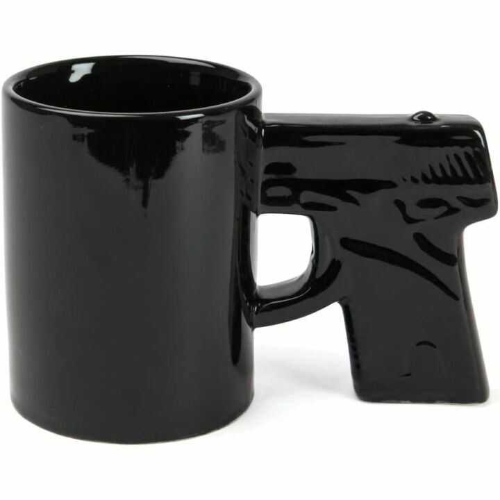 BigMouth Inc Gun Mug - Unique Black Ceramic Cup