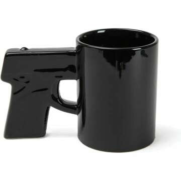 BigMouth Inc Gun Mug - Unique Black Ceramic Cup