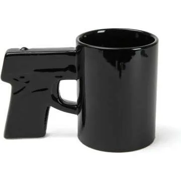 BigMouth Inc Gun Mug - Unique Black Ceramic Cup