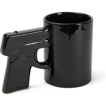 BigMouth Inc Gun Mug - Unique Black Ceramic Cup