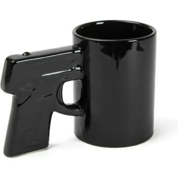BigMouth Inc Gun Mug - Unique Black Ceramic Cup
