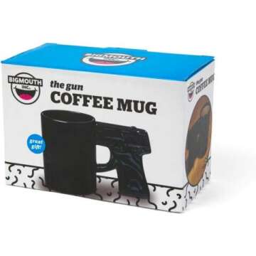 BigMouth Inc Gun Mug - Unique Black Ceramic Cup
